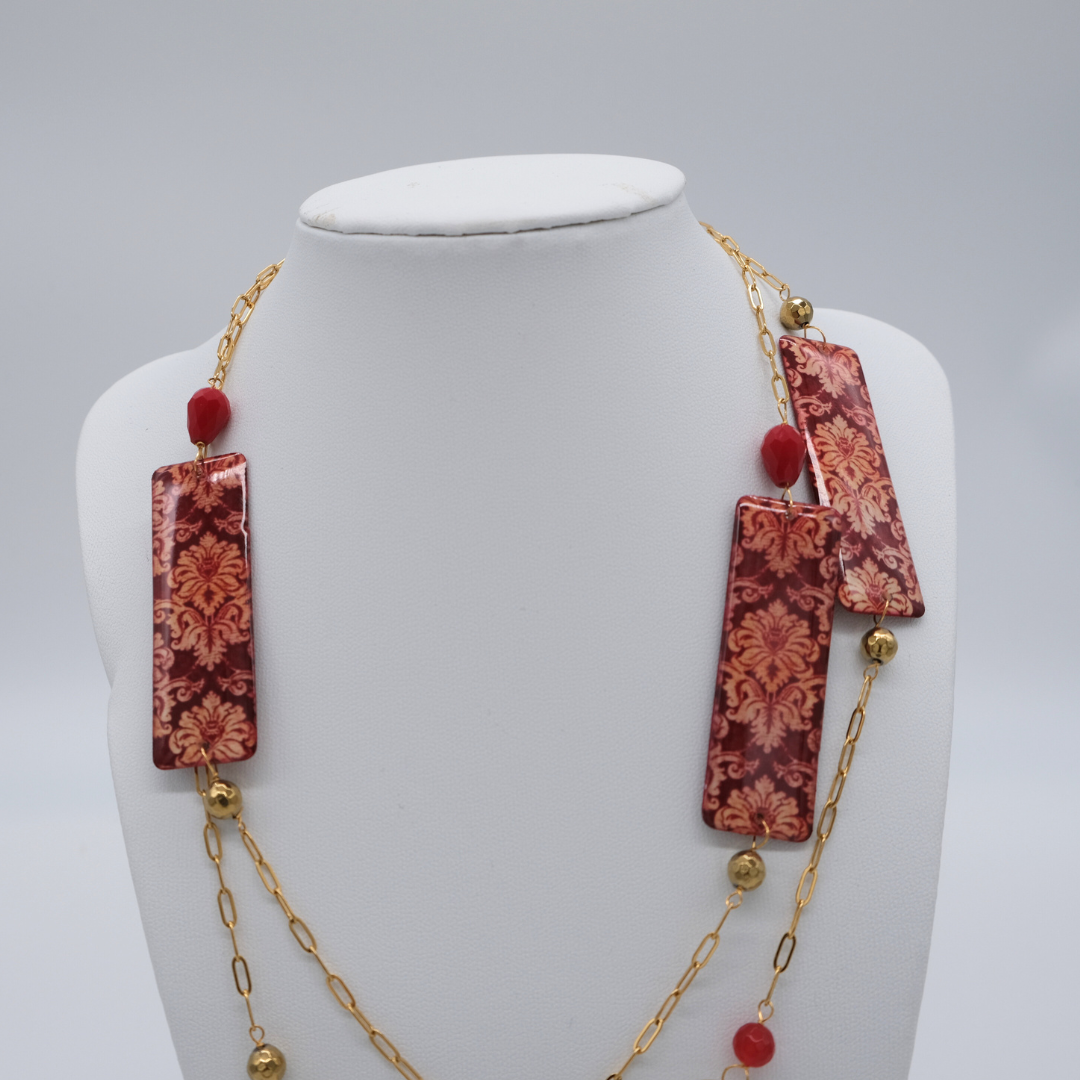 Collana Nadira Rossa e Oro