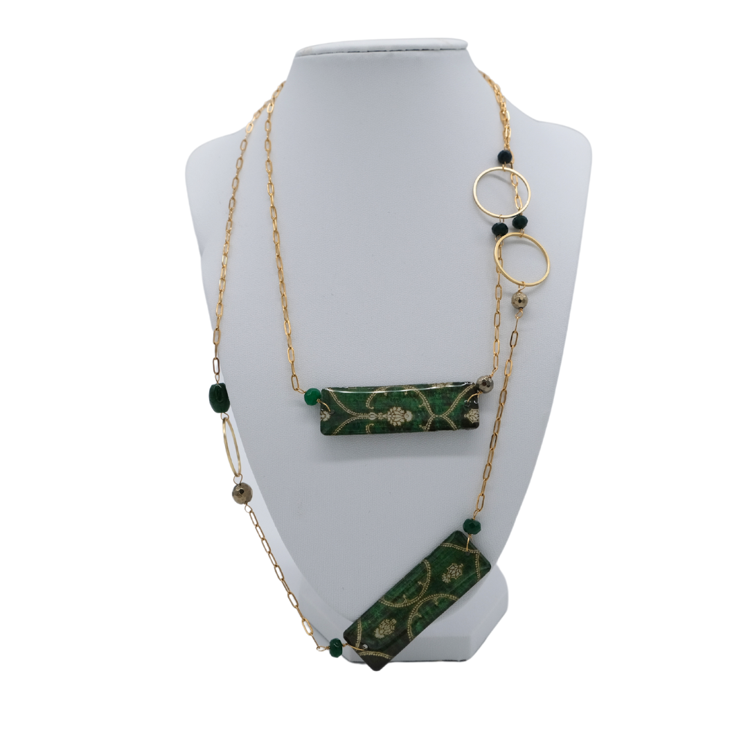 Collana Leyla Verde e Oro