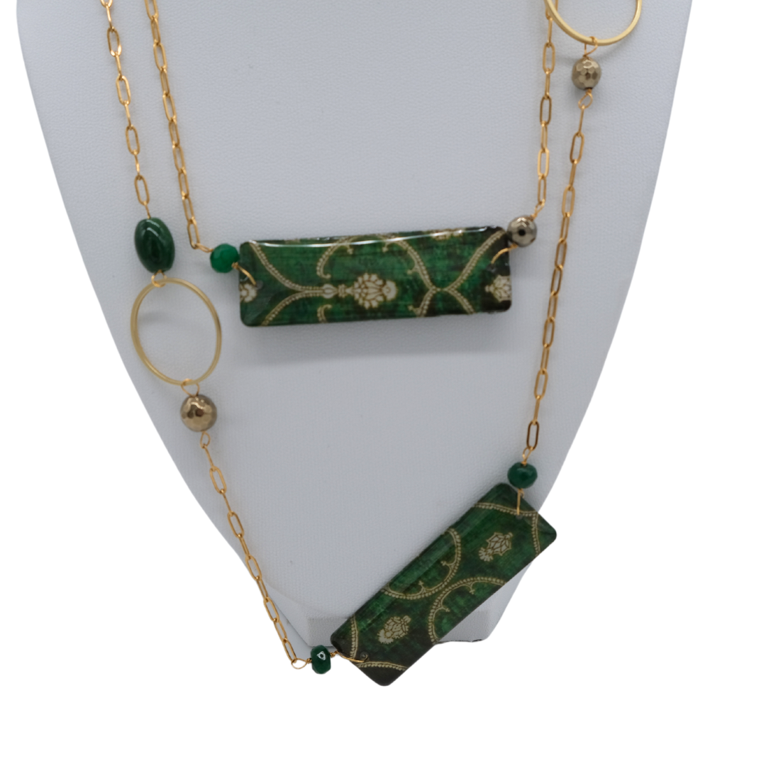 Collana Leyla Verde e Oro