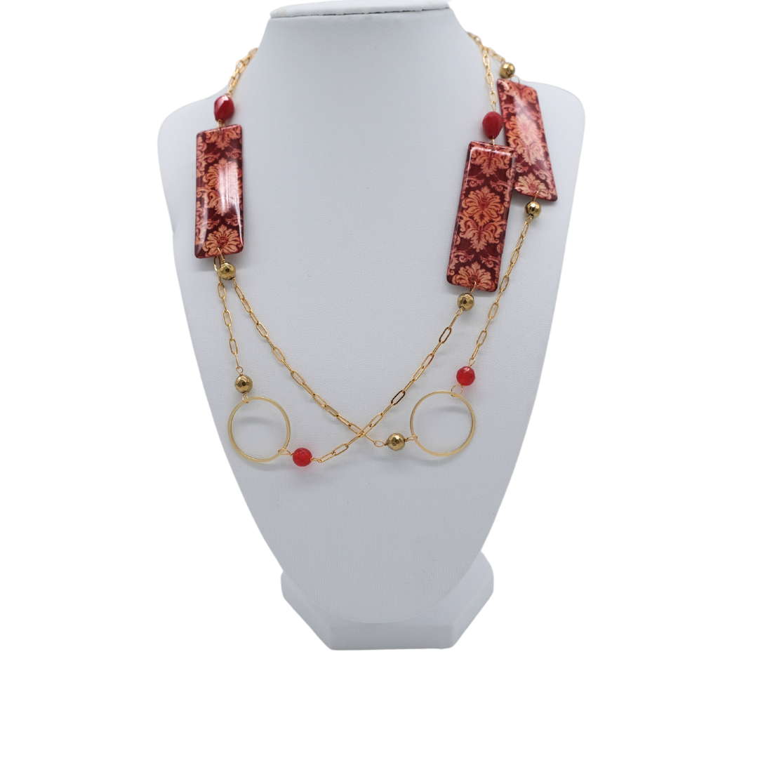 Collana Nadira Rossa e Oro